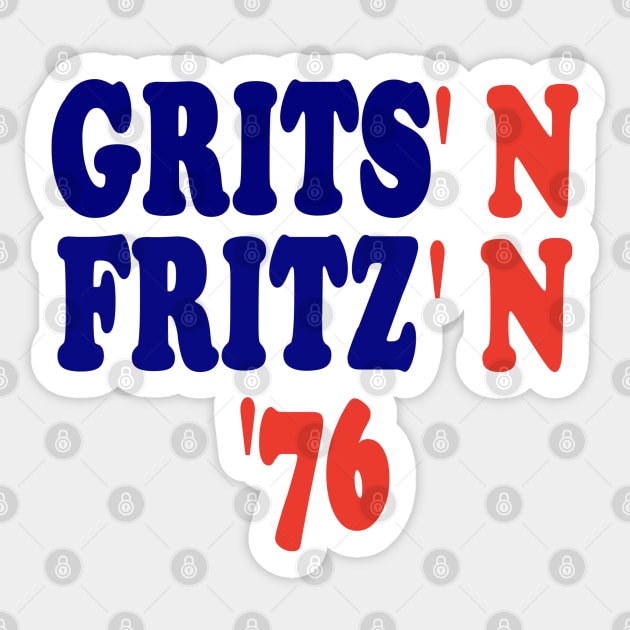 Grits N Fritz - Jimmy Carter And Walter Mondale Campaign Button Sticker by Yesteeyear